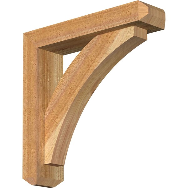 Ekena Millwork Thorton Craftsman Rough Sawn Bracket w/ Offset Brace, Western Red Cedar, 4"W x 16"D x 16"H BKT0402X16X16THR04RWR - main